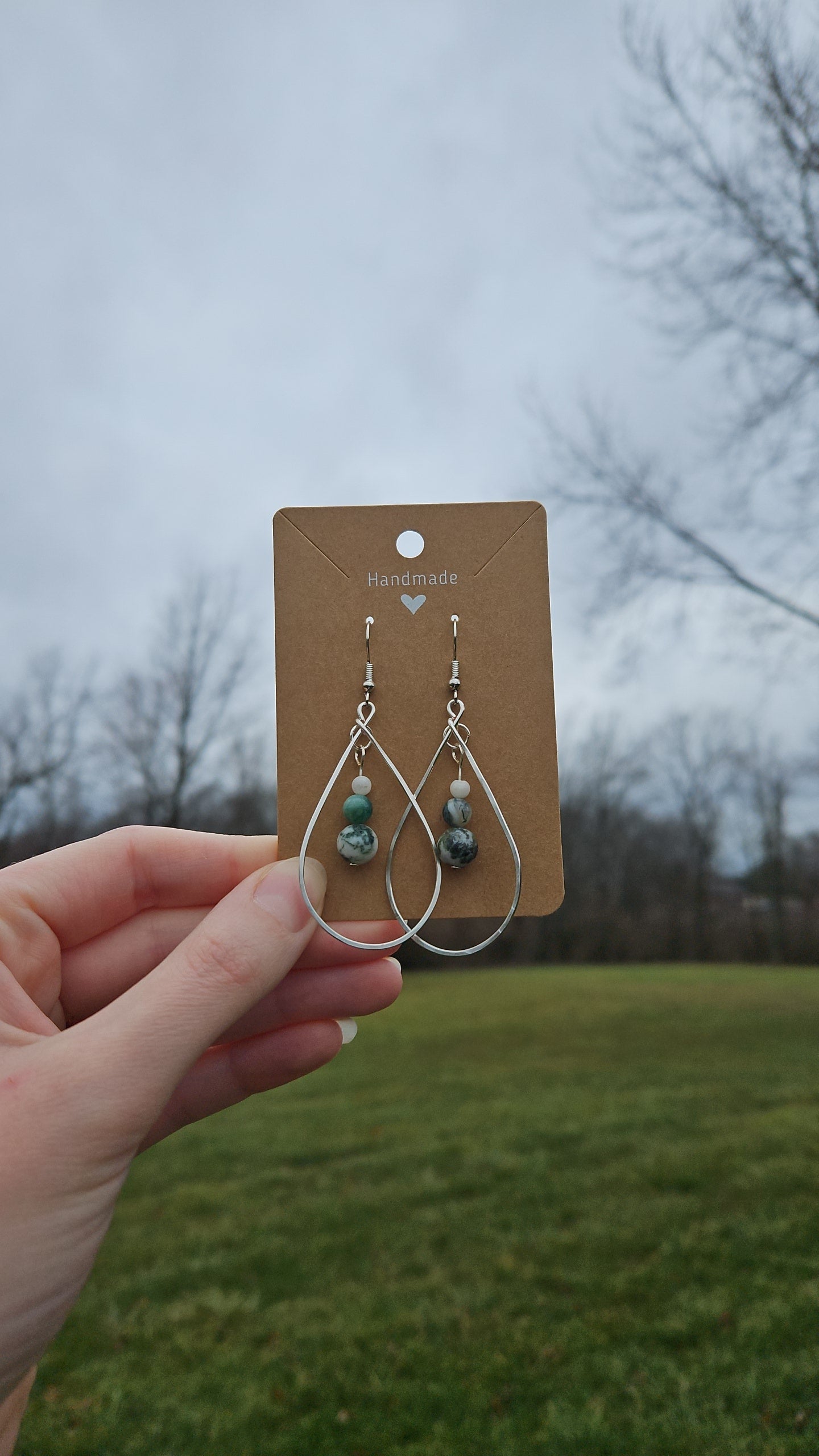 Marbled Teardrop Jewelry Set