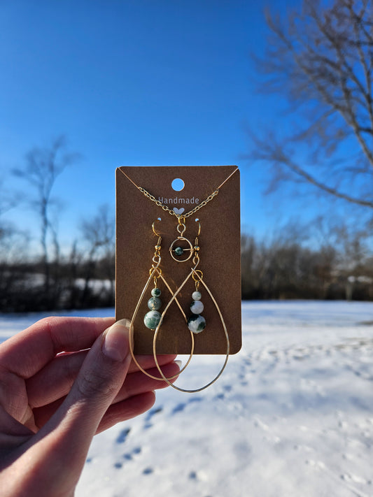 Marbled Teardrop Jewelry Set